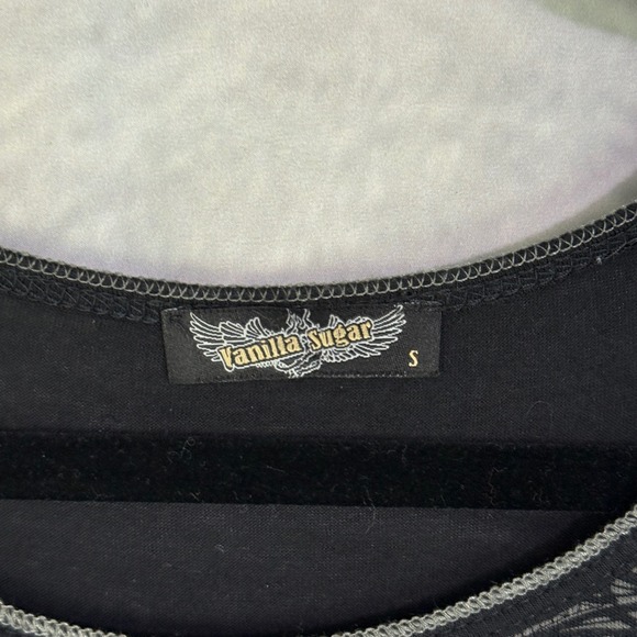 Vtg y2k Graphic Cap Sleeve Top Womens Sz S Fairy Grunge Indie Sleaze whimsigoth - Picture 6 of 8